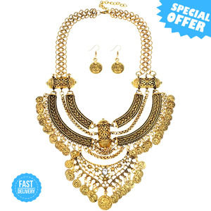 BRAND NEW Lyhcside Bohemian Statement Necklace & Earrings Set